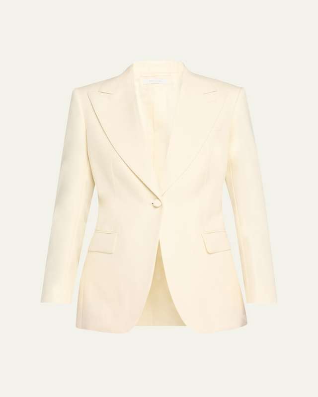 Herringbone Double-Breasted Wool Jacket